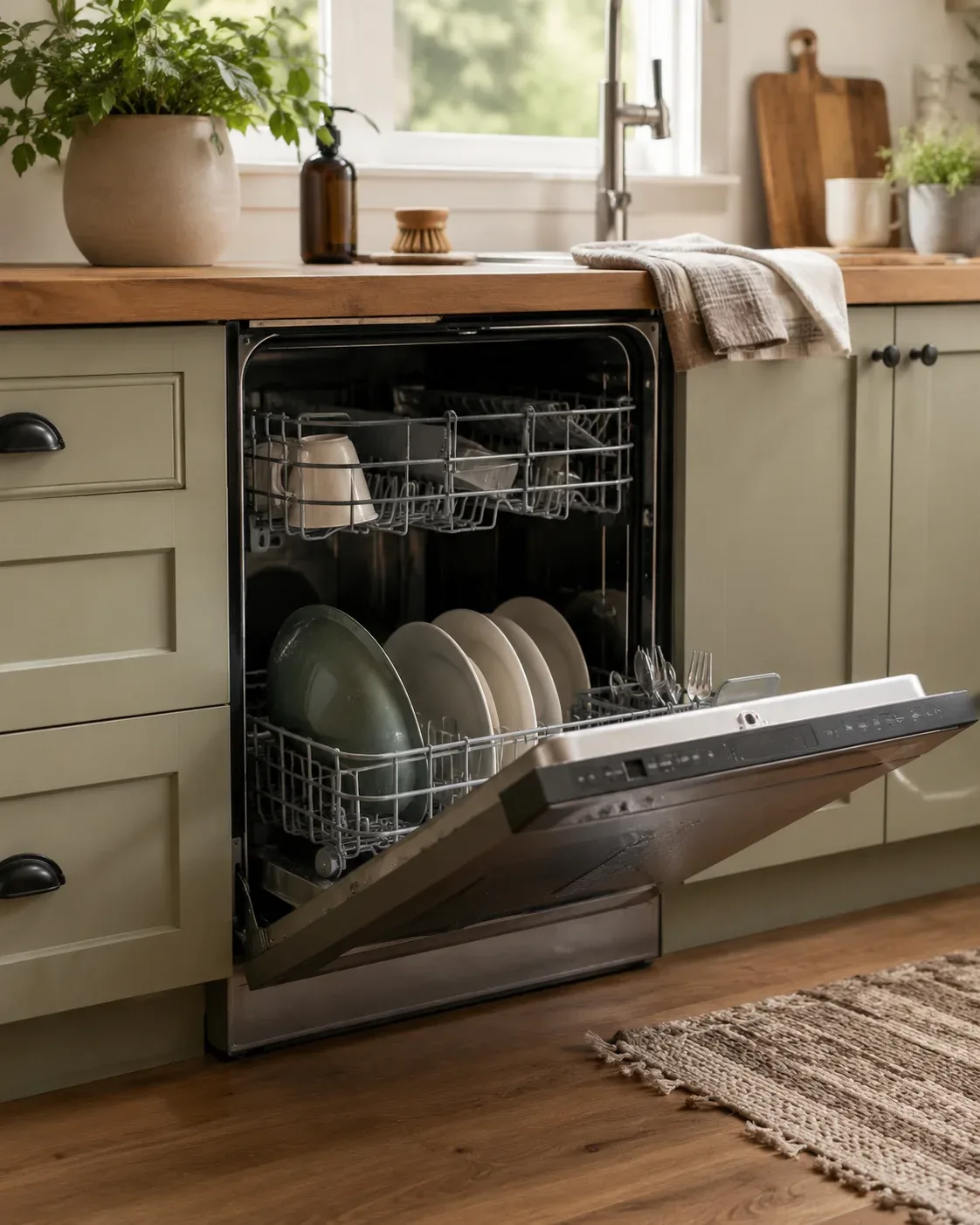 Built-in kitchen dishwasher unit
