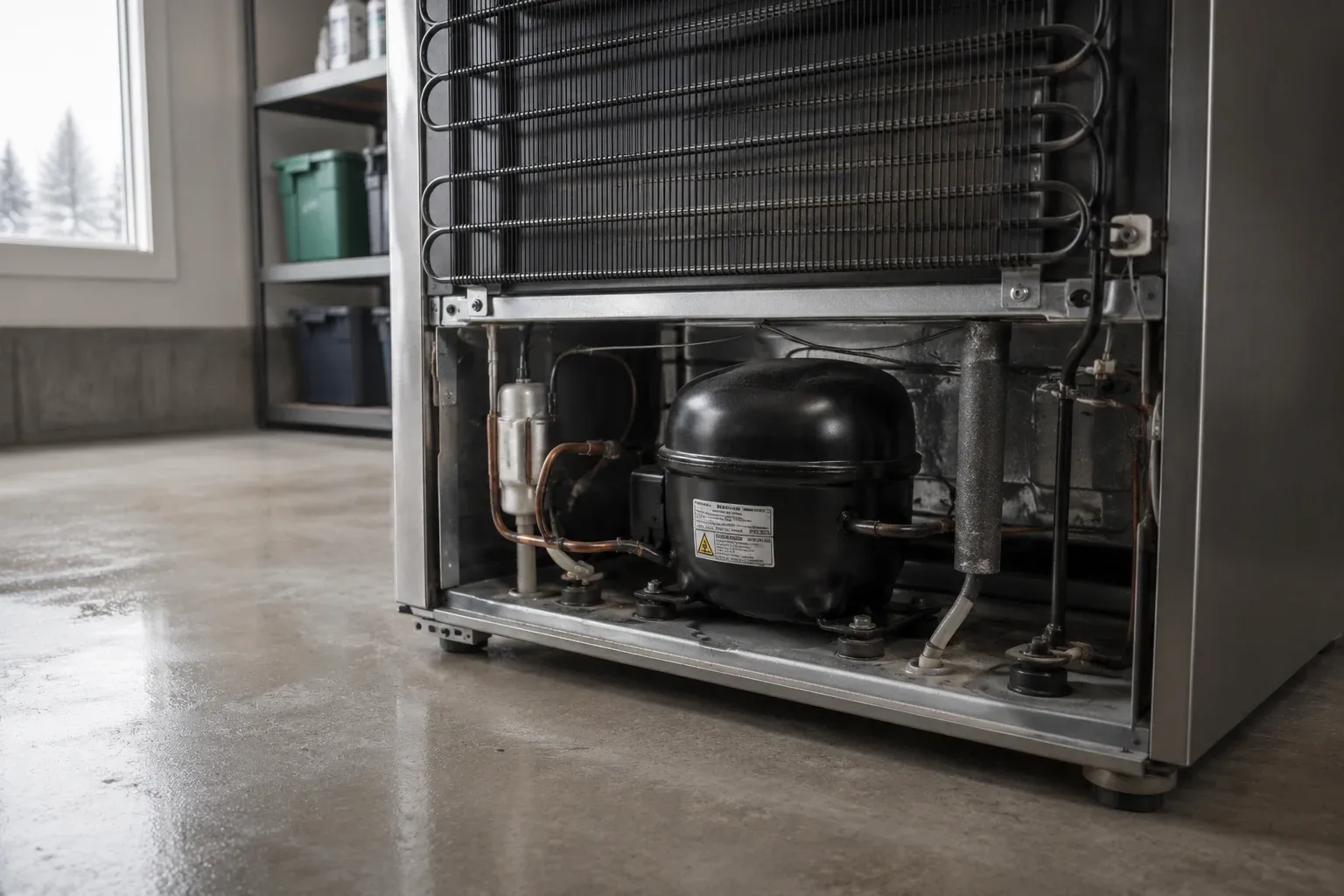 Refrigerator in a residential utility space