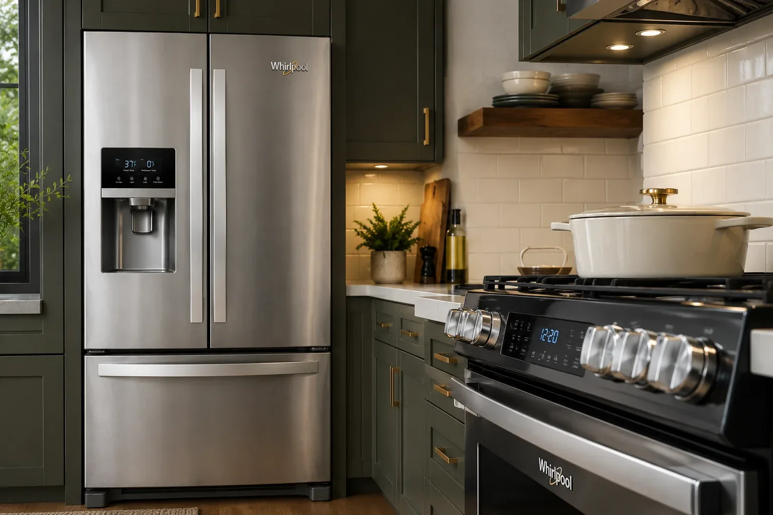 Whirlpool modern kitchen appliance setup