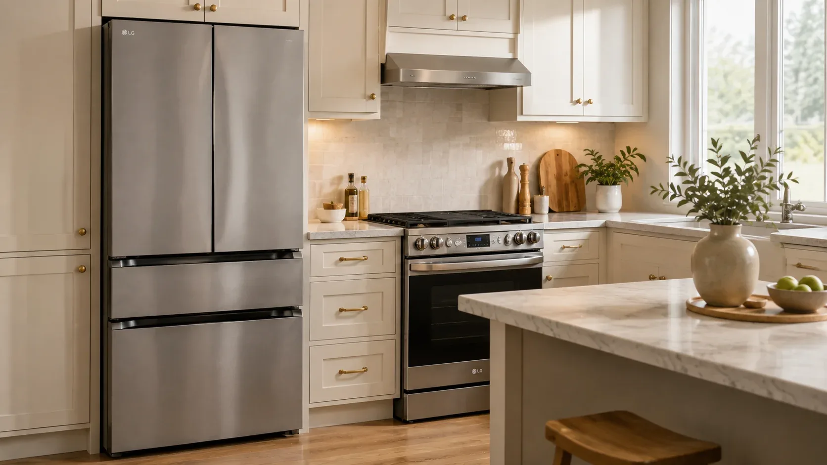Modern kitchen with premium stainless steel appliances